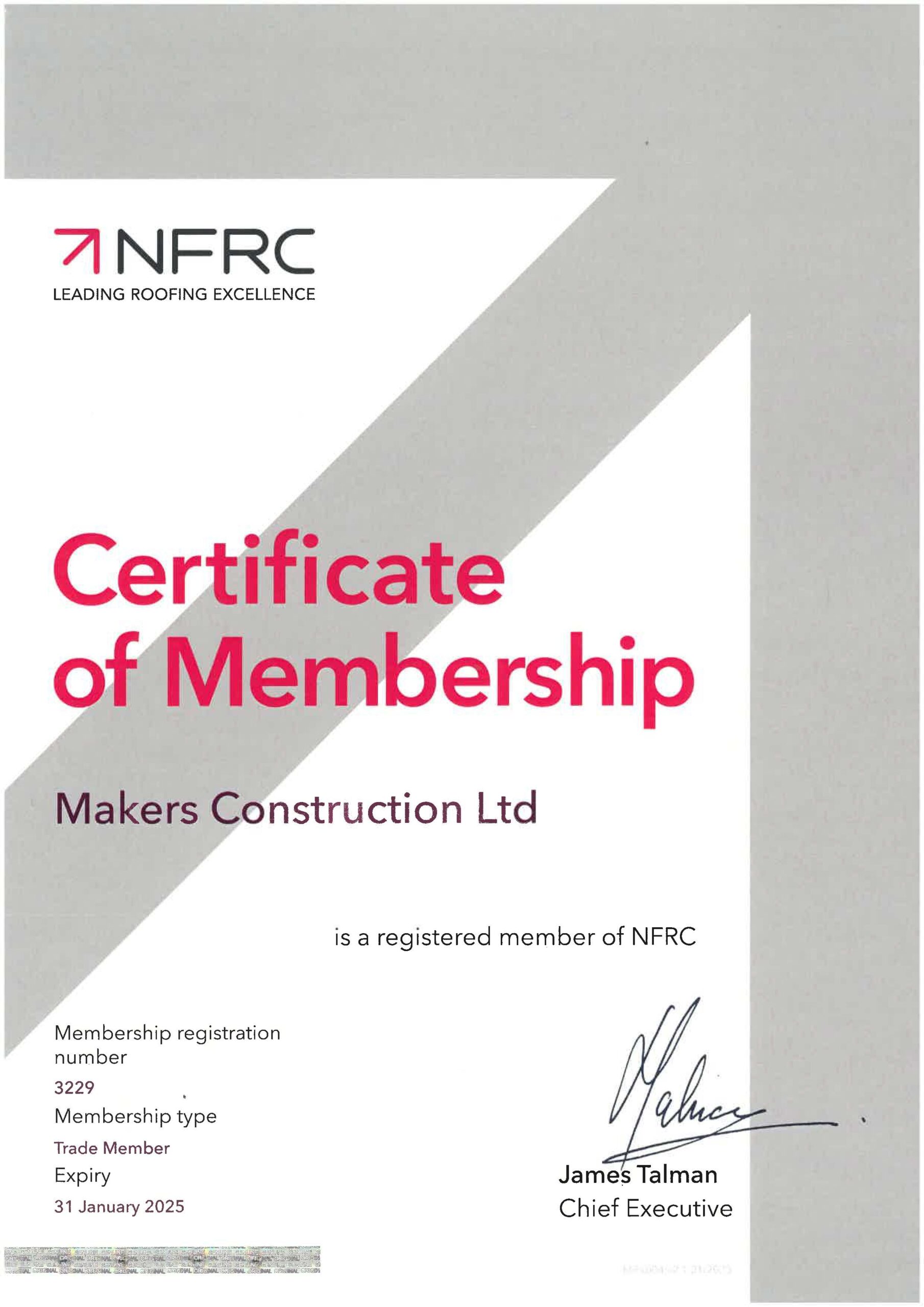 NFRC Certificate 2024