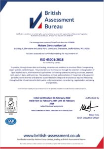 ISO 45001 Certificate UKAS